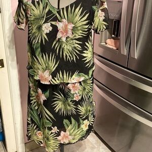 L womens Allyson Whitmore floral lined 2 piece plus size skirt suit size 16W